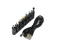 Câble D'alimentation Universel USB Vers DC 5.5x2.1mm, Cordon De Chargement 5V Avec 8 Embouts De Connecteur Sélectionnables For Caméras De Vidéosurveillance, Boîtier TV