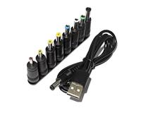 Câble D'alimentation Universel USB Vers DC 5.5x2.1mm, Cordon De Chargement 5V Avec 8 Embouts De Connecteur Sélectionnables For Caméras De Vidéosurveillance, Boîtier TV