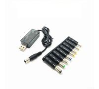 Câble d'alimentation USB 5 V vers CC 6 V/9 V/12 V avec 8 embouts d'adaptateur pour petits appareils, cyclisme et utilisation en extérieur (ligne 9-12 V + 8 têtes)