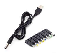 Câble d'alimentation USB 5 V vers DC 9 V/12 V avec 8 connecteurs CC - Adaptateur multifonction pour appareils (ligne 5 V + 8 en-têtes)