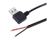 Câble d'alimentation USB à extrémité ouverte pour ventilateur léger, enregistreur de conduite, 22 AWG, USB mâle à 2 broches, câble de charge nu