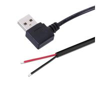Câble d'alimentation USB à extrémité ouverte pour ventilateur léger, enregistreur de conduite, 22 AWG, USB mâle 2 broches, câble de charge nu