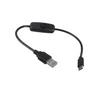 Câble d'alimentation USB A vers type C avec interrupteurs, câble USB pour lampe de charge, ventilateur et lumières LED, cordon d'alimentation USB 30 cm