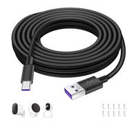 Câble d'Alimentation USB C 5 m, Câble Type C pour Mi Camer a 2K Magnetic Mount/Wireless Outdoor Security Camer a 1080p/Smart Camera C301/C400/C500 Pro, USB A vers C Cable pour Caméra Sécurité, Noir