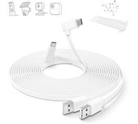 Câble d'alimentation USB C Plat 3M Lot de 2,Rallonge USB A vers USBC avec connecteur Angle Droit 90° pour caméra de Surveillance