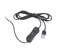 Câble d'alimentation USB mâle 2 broches 5 V noir avec connecteur de fil à 2 broches pour lumière LED ventilateur de refroidissement routeurs câble d'alimentation avec commutateurs