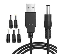 Câble d'alimentation USB vers CC multifonction 5 V 1 m avec connecteurs 5,5 x 2,5 mm, 4 x 1,7 mm, 3,5 x 1,35 mm, 3 x 1 mm, 2,5 x 0,7 mm pour ordinateurs portables, routeurs, haut-parleurs Bluetooth