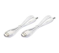 Câble D'Alimentation Usb Vers Dc 1 M Usb Vers Dc 5,5 Mm X 2,5 Mm Cordon D'Alimentation 5V Blanc Pour Mini Ventilateur Caméra Téléphone Portable Tablettes 2 Pièces[CAB9162444]