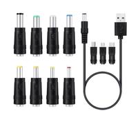 Câble d'alimentation USB vers DC - 11 connecteurs - Universel - Pour caméra, tablette, PC, téléphone - 5V