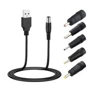 Câble d'alimentation USB vers DC, chargeur de 1 m 5 V CC avec 5 connecteurs pour haut-parleurs Bluetooth, routeurs, tapis de refroidissement, et plus encore, chargeur de vibrateur et USB universel