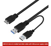 Câble d'alimentation USB3.0 micro b Double tête pour disque dur Mobile, câble de données avec alimentation auxiliaire, 0.6/1 mètre