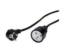 Câble d'alimentation VALUE 5m CEE7/7 Mâle/Femelle Noir H05VV-F, 3 conducteurs 1.5mm², 230V 16A, Connecteurs droits - Réf. 19.99.1171