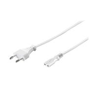 goobay 93988 Câble d'alimentation Euro / fiche secteur (droite) vers prise Euro 8 (droite) / pour Smart TV, console jeux, Playstation, XBOX One S, SONOS Play, imprimante, radio, rasoir / 5 m / blanc