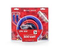 Kit de Câblage pour Amplificateur 500W - Caliber CPK10D - Subwoofer, Audio et Caisson de Basse Amplifié - Kit câble Complet avec fusible et cosses pour Installation Auto