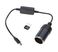 Câble d'amplification de type C 5 V vers prise femelle de voiture 12 V avec adaptateur USB pour enregistreur de conduite et navigation de type C vers câble adaptateur de voiture