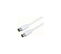 Cable D'Antenne 75db 5,0m Blanc Koax-st/koax-bu