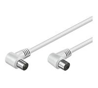Câble d'antenne - cd11520 - coudé mâle/femelle - 75 ohms - blanc