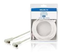 Câble d'antenne coaxial - VALUE LINE - Connecteur mâle/femelle coudé - 10 0 M - Blanc