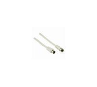 Câble dantenne et de satellite f mâle - cei (coaxial) mâle 2,0 m blanc