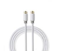 Satellite & Antenna Cable | F Male | F Male | Gold Plated | 75 Ohm | Single Shell Protection | 5.00 m | Round | PVC | White | Carton avec fenêtre