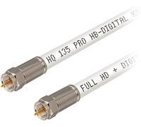 Câble d'antenne HDTV SAT 4 voies blindé max. 135 dB Câble de raccordement en cuivre et acier RG6 avec connecteurs de compression nickelés Câble coaxial 1080p Full HD 3D Ultra 4K F Blanc 2m
