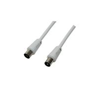 LogiLink Câble antenne coaxial CA1061 mâle/femelle 2,5 m double blindage connecteur IEC Blanc