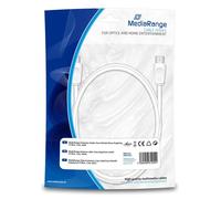 Câble d'antenne - MediaRange - 1,5 m - Coaxial - 75 Ohms - Blanc