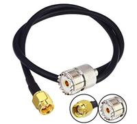 Câble d'antenne portable UHF PL259 SO239 femelle à SMA mâle prise droite 50CM / 1,64 pouce RG58 Câble coaxial à faible perte pour CB Radio bidirectionnelle amateur 3G 4G LTE Ham Radio ADS-B GPS