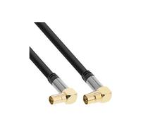 Câble d'antenne Premium coudé, 4x blindé, 110dB, noir, 10m