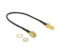 Câble de raccordement Delock antenne WiFi [1x fiche mâle RPSMA - 1x prise RPSMA] 0.2 m noir
