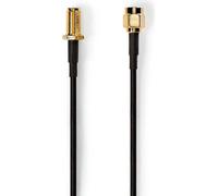 Câble d'antenne | RP SMA Mâle | RP SMA Femelle | Plaqué or | 50 Ohm | Protection simple coque | 2.00 m | Rond | PVC | Noir | Etiquette