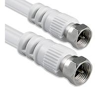 Câble d'antenne SAT de 5 mètres, double blindage, connecteur F > connecteur F SAT blanc F-F 80 dB