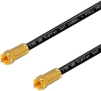Câble d'antenne SAT en cuivre pur HDTV 1m Câble de connexion blindé à 5 voies max 135dB Câble coaxial RG6 avec connecteurs de compression Câble coaxial PLAQUÉ OR HD Ultra 4K Connecteur F
