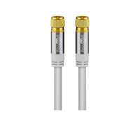 Câble D'Antenne SAT (Type 135 dB), Blindé 4 Fois, Blanc, 1m Longueur - 70598