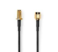 Câble d'antenne | SMA mâle | SMA femelle | Plaqué or | 50 Ohm | Protection simple coque | 3.00 m | Rond | PVC | Noir | Etiquette