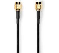 Câble d'antenne | SMA mâle | SMA mâle | Plaqué or | 50 Ohm | Protection simple coque | 2.00 m | Rond | PVC | Noir | Etiquette