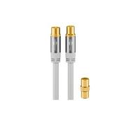 Goobay 70325 Câble D'Antenne TV (Type 135 dB), Blindé 4 Fois, Blanc, 10m Longueur