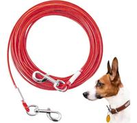 Câble d'arrimage pour chiens, 45,2 m - Câble d'arrimage robuste pour chiens de grande taille pesant jusqu'à 56,7 kg - Ligne d'attache durable pour extérieur, cour et camping - Rouge