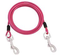 Câble d'attache extra long et robuste pour chien, camping, pique-nique avec corde de sécurité solide et clips rotatifs pour jardin, voyage (rose)