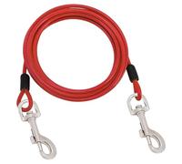 Câble d'attache extra long et robuste pour chien, camping, pique-nique avec corde de sécurité solide et clips rotatifs pour jardin, voyage (rouge)