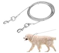Câble d'attache pour chien avec crochet pivotant à 360° et verrouillable, 3 m, très résistant, pour cour, jardin, camping (blanc)