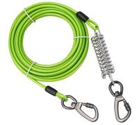 Câble d'attache pour Chien de 6 m de Long avec Ressort et Clips pivotants, câble Robuste pour Chien, Force Traction jusqu'à 457 kg, chaînes pour, pour Camping en extérieur