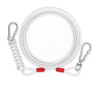 Câble d'attache pour chien - Laisse robuste de 9,1 m pour le camping, l'entraînement en plein air - Câble de course à pied résistant à la mastication avec ressort et crochet pivotant pour chiens de petite, moyenne et grande taille