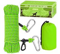 Câble d'attache pour chien pour camping - 15,2 m/21,3 m/30,5 m, système de chariot aérien réfléchissant portable pour chiens jusqu'à 136,1 kg - Laisse pour chien pour jardin, camping, parcs