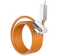 Câble d'attache USB C à fibre optique de 7,6 m, 10 Gbit/s à angle droit, haute vitesse, synchronisation bidirectionnelle des données et cordon d'attache PD 60 W avec puce allemande SiliconLine, zéro