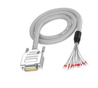 Câble DB15 RS232 mâle vers femelle simple industriel à travers convertisseur direct pour application de câblage dynamique, fil d'indication de coupe-lumière