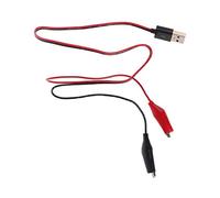 Câble de 55 cm - Pinces de test crocodile - Pince vers prise USB - Câble adaptateur d'alimentation rouge et noir - Connecteur de câble banane - Fiche - Vis - Étain à souder - Seau de haut-parleur