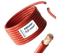 Câble de batterie de voiture H07V-K - Précisément un mètre - Rouge (+) - 2,5, 4, 6, 10, 16, 25, 35, 50 ou 70 mm² - 100 % cuivre OFC - Différentes sections au choix