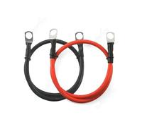 Câble de Batterie de Voiture Souple 4AWG 25 mm2, câbles terminaux en Fil de Silicone, câblage électrique Rouge Noir(Black and Red,M8-M8,100cm)