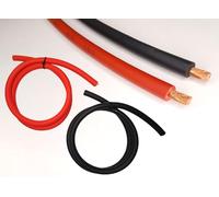 Câble de batterie en caoutchouc flexible et résistant - Câble de démarrage / onduleur - Courant élevé H01N2-D - 16 mm² - 35 mm² - Noir/rouge - Différentes longueurs (35 mm² noir, 2 mètres)